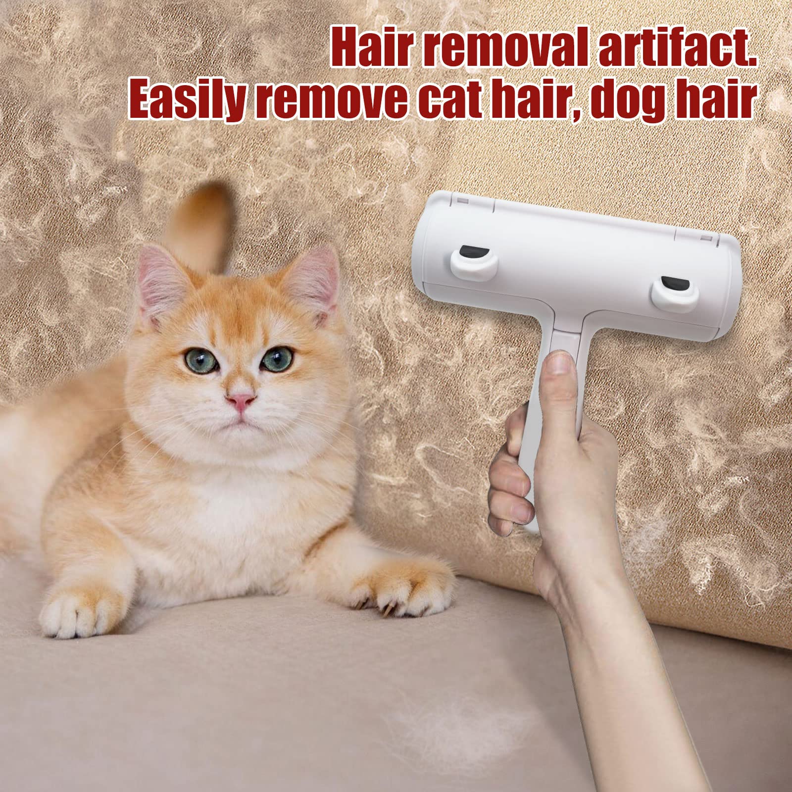 Cincofelia Pet Hair Remover Reusable Lint Roller for Cat and Dog Lint Remover for Pet Hair for Furniture, Couch, Bedding, White&cream