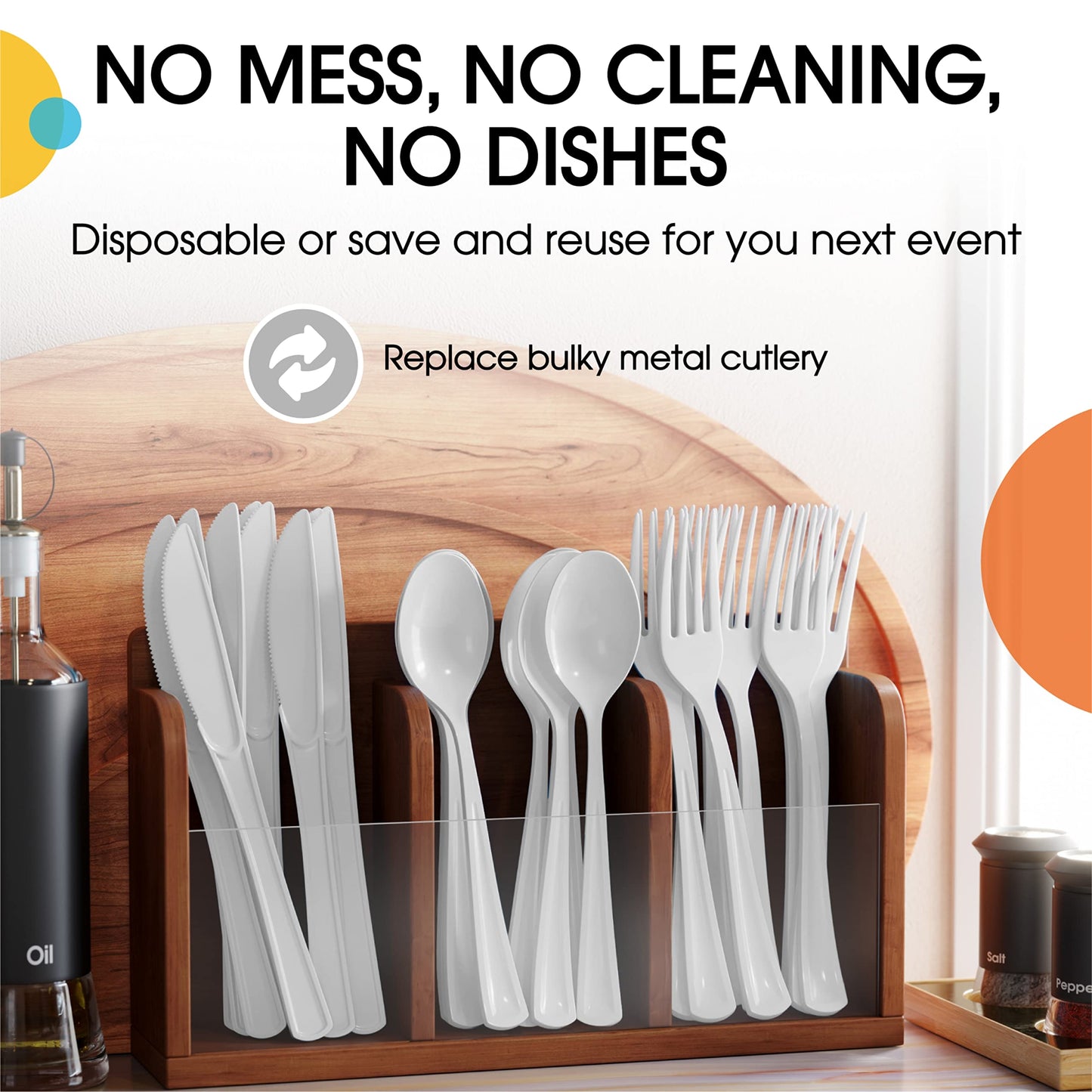 Party Solids White Plastic Forks 200 Pieces White Forks Disposable Utensils Heavy Duty Plastic Cutlery Set Disposable Cutlery Sets Flatware Sets