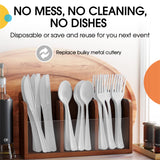 Party Solids White Plastic Forks 200 Pieces White Forks Disposable Utensils Heavy Duty Plastic Cutlery Set Disposable Cutlery Sets Flatware Sets