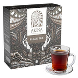 AKINA - Regular Black Tea Bags, Individually Wrapped, Classics String and Tag Kenyan Tea, Bold and Timeless with Comforting Flavor (Box of 100) (200g)