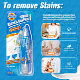 Bleach Pen for Clothes & Grout, 4 in 1 Dual-Tip Stain Remover Gel Pen with Precision Tip & Brush Head, Portable Travel-Size Cleaner for White Laundry