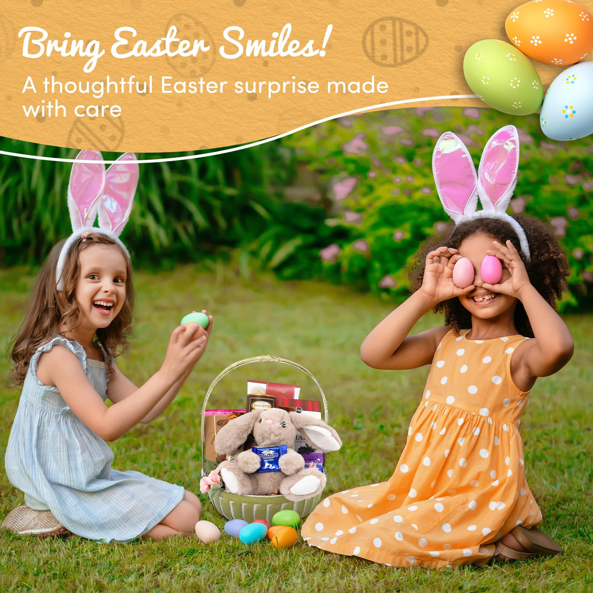 Gift Basket Village Happy Easter Gift Basket, Festive Easter Basket for Kids & Adults, Thoughtful Easter Gift & Care Package, Easter Basket Ideas