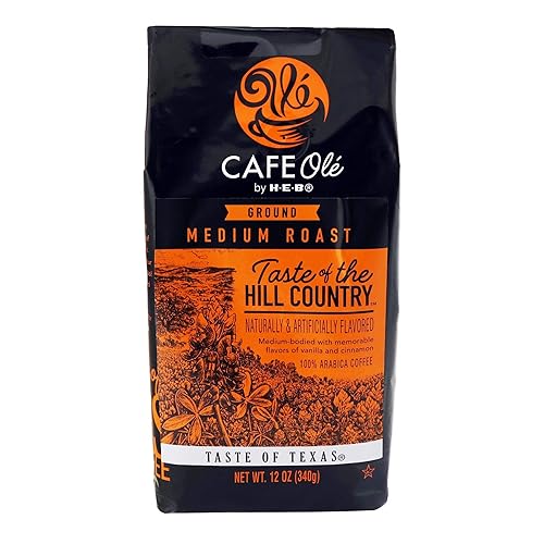 H-E-B Cafe Ole Taste Of The Hill Country Ground Coffee (Vanilla Cinnamon)12 oz, Set of 2 (24 oz Total)