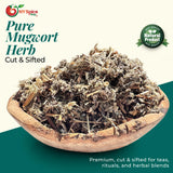 NY Spice Shop Mugwort Herb Dried Cut And Sifted - 8 Ounce Dry Artemisia Vulgaris Herbs - Natural Premium Mugwort Herb for Herbal Tea - Natural