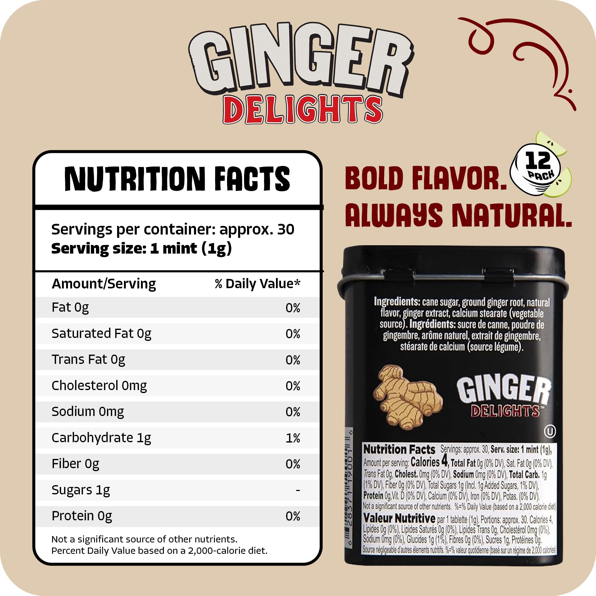 Big Sky Ginger Delights D'Anjou Pear Mints - Pack of 12