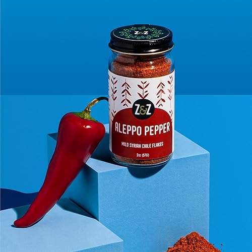 Aleppo Pepper by Z&Z | Mildly Spicy Aleppo Pepper Flakes (Pul Biber Turkish Spice) | Aleppo Pepper Spice for Lemon Butter Shrimp, Shakshuka
