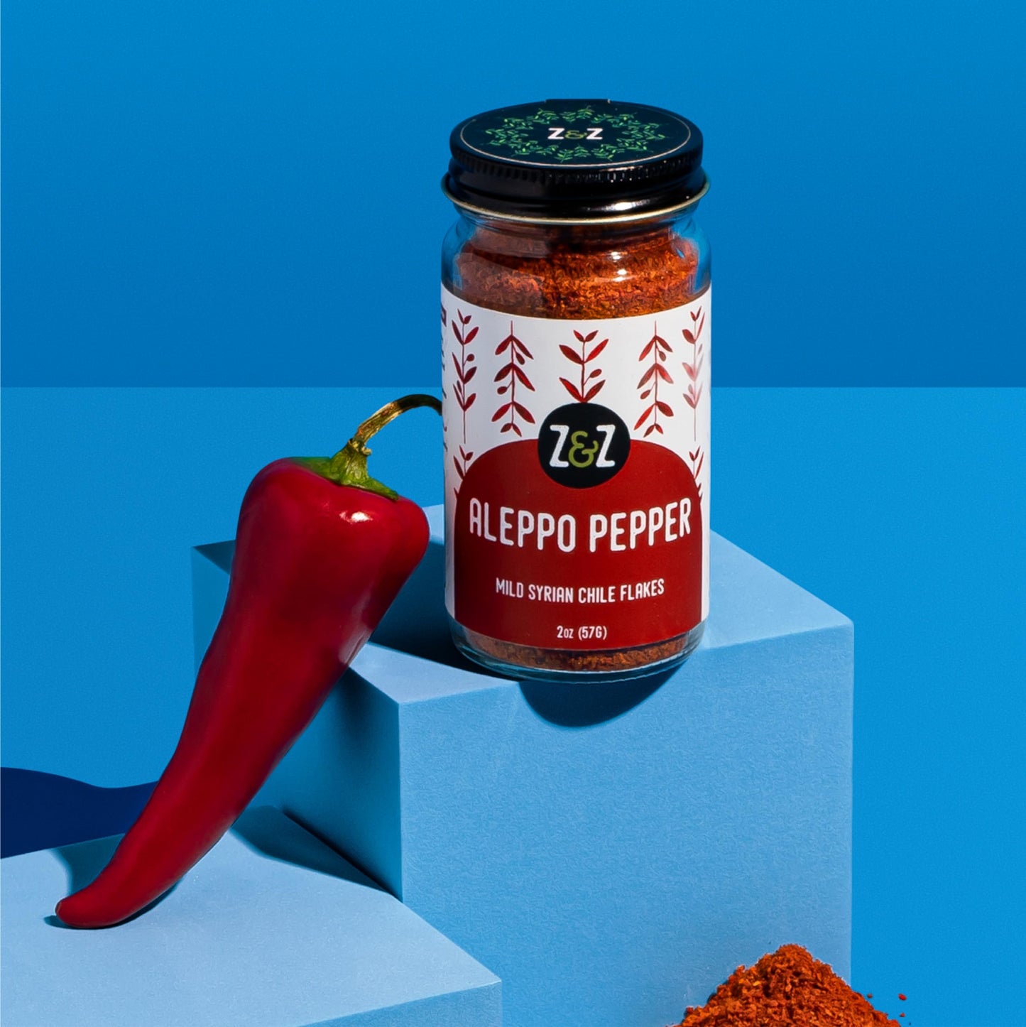 Aleppo Pepper by Z&Z | Mildly Spicy Aleppo Pepper Flakes (Pul Biber Turkish Spice) | Aleppo Pepper Spice for Lemon Butter Shrimp, Shakshuka
