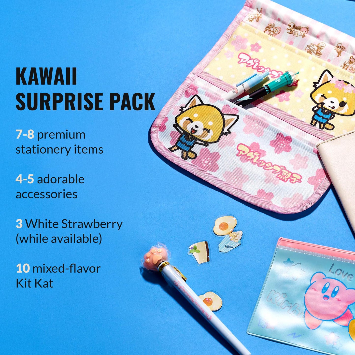 Japan Crate Kawaii Gift Pack - 10+ Piece Japanese Mystery Box for Girls & Boys, Surprise Gift Box for Kids, Includes Kawaii Accessories, Cute
