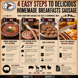 Hi Mountain Breakfast Sausage Seasoning Mix | ORIGINAL MOUNTAIN MAN | Make Homemade Sausage with Pork, Venison, Deer, Elk & Wild Game | Makes up to 24