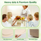 FEHHTO Compostable Oval Paper Plates, 12.5Inch 25Pack Disposable Heavy Duty Bagasse Platters Eco-Friendly Biodegradable Sugarcane Plates for BBQ
