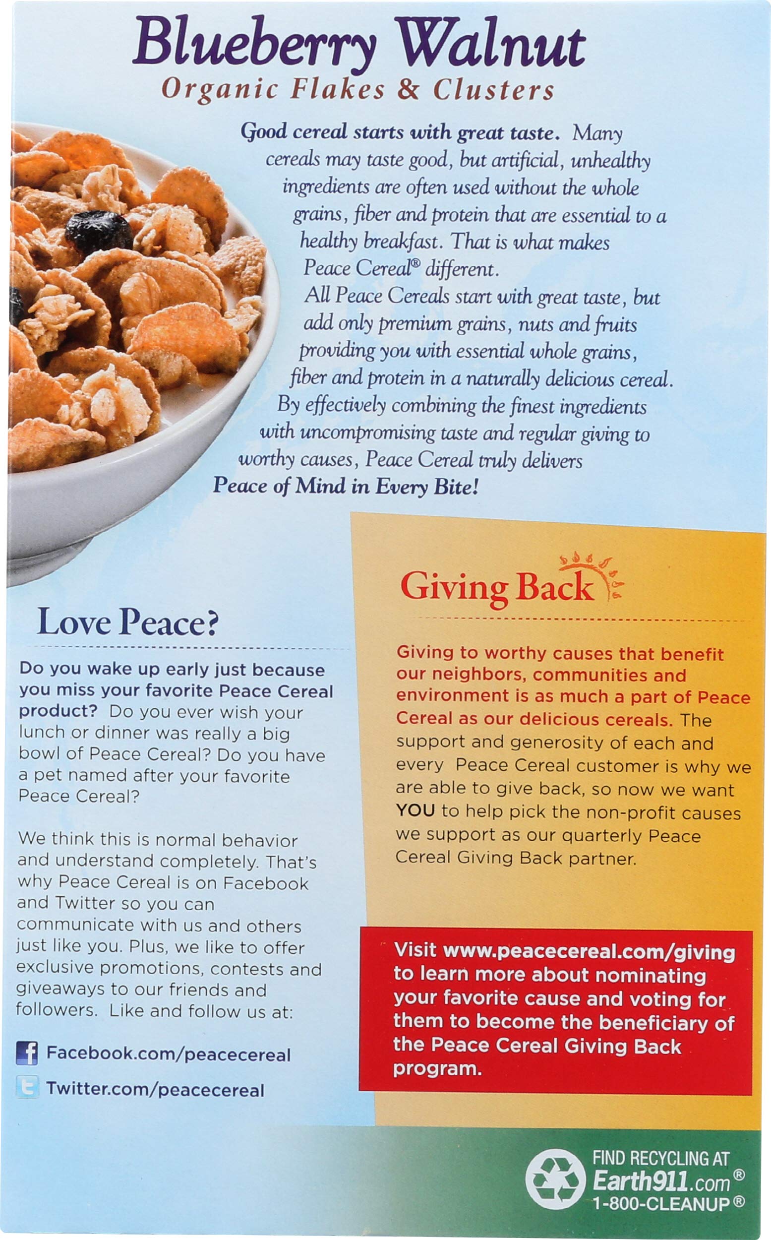 Peace Cereal Blueberry Walnut Cluster, 11 oz