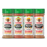 Savory & Spicy Combo Pack of 4, Herbs, Spices and Seasoning Gift Set - Garlic Lovers, Everything Spicy, Taco Tuesday, Pizza - Premium All Natural