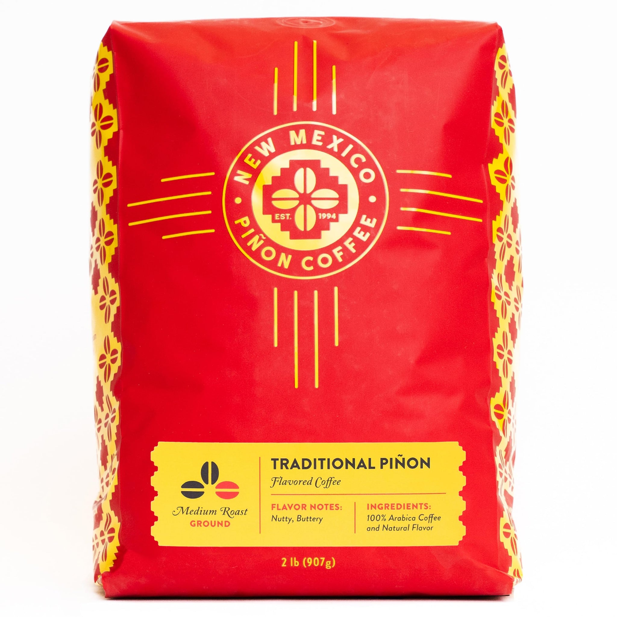 New Mexico Piñon Coffee Naturally Flavored Coffee (Traditional Piñon Ground, 2 pound)