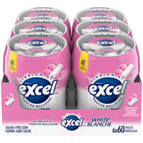 Excel White Sugar-Free Gum,Bubblemint, 60pc Bottle,6ct{Imported from Canada}