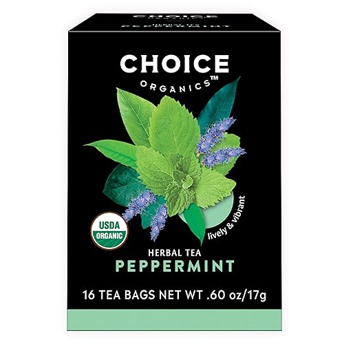 Choice Organic Teas Peppermint Tea - Compostable - Caffeine Free - 48 Organic Herbal Tea Bags (Pack of 3)