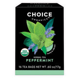 Choice Organic Teas Peppermint Tea - Compostable - Caffeine Free - 48 Organic Herbal Tea Bags (Pack of 3)