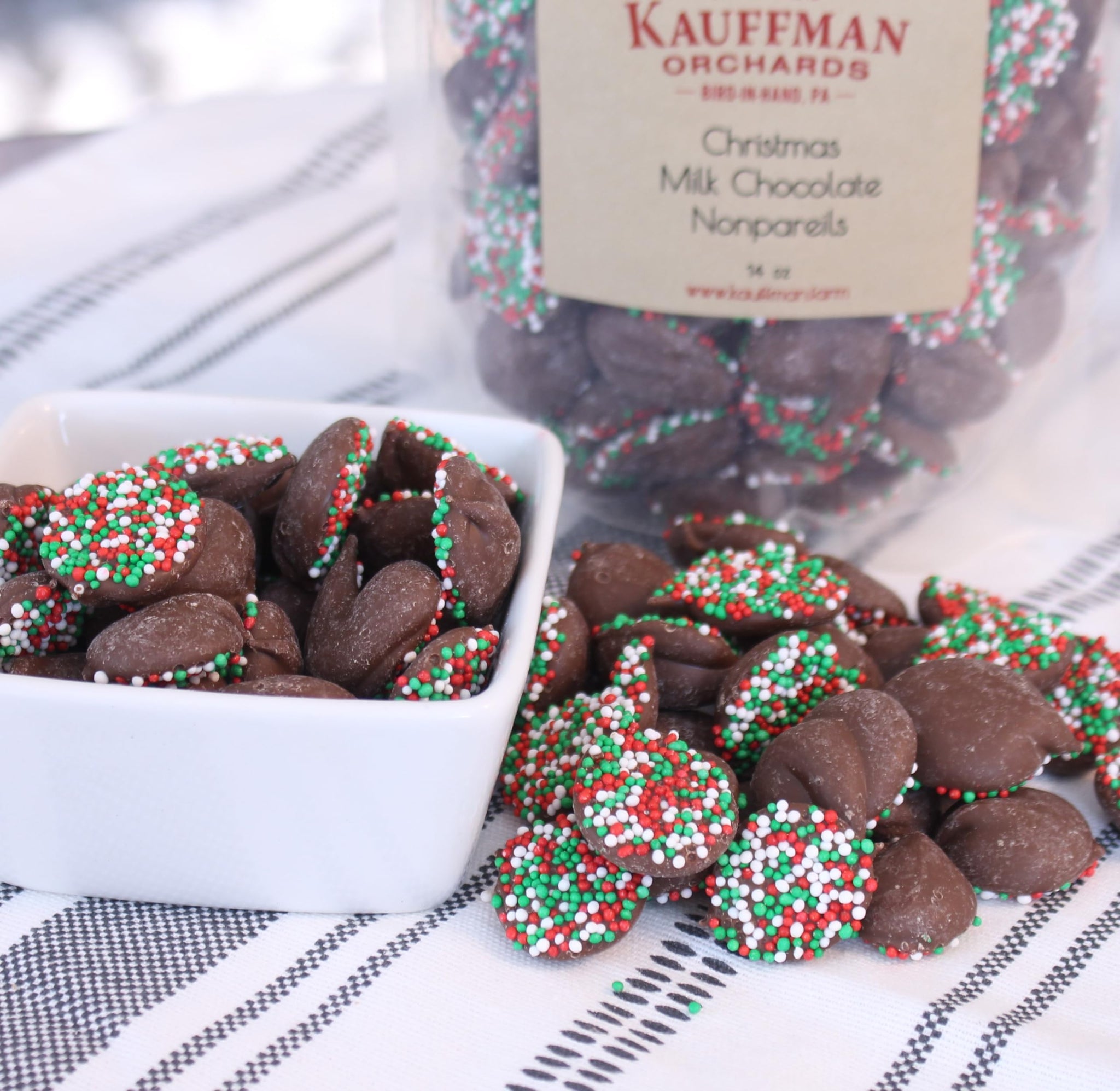 Kauffman Orchards Milk Chocolate Nonpareils Christmas Candy, 14 Ounce Bag
