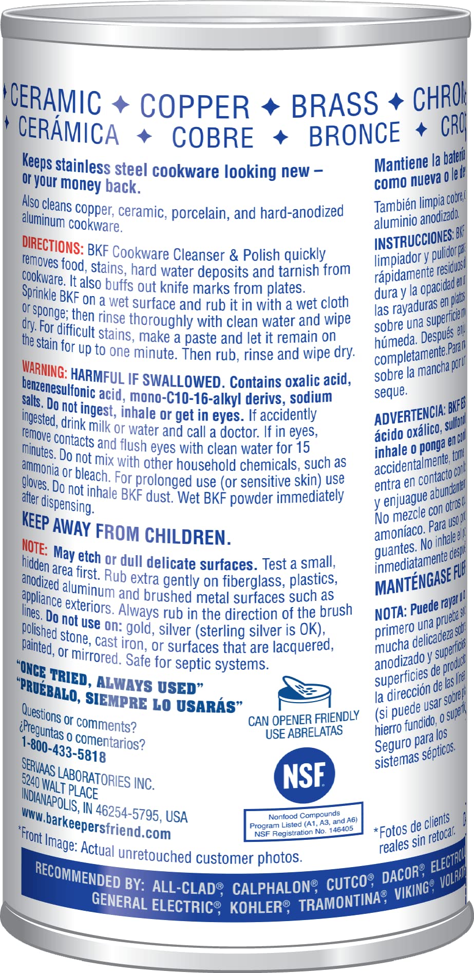 Bar Keeper's Friend COOKWARE CLEANER/POLISH 12 oz Can (2-pack)