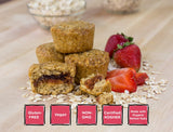 Bobo's Strawberry Stuff'd Oat Bites, Simple Ingredients, Whole Grain Oats, Plant Based, Non-GMO, Gluten Free Breakfast Bars, Healthy Snacks for Adults