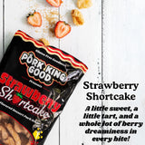 Pork King Good Strawberry Shortcake Pork Rinds (4 Pack), 3 oz Dessert Flavored Chicharrones, Low Carb and Gluten Free Snacks