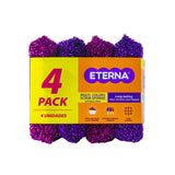 ETERNA Multicolor Scrubsponge, Kitchen Scrubbing Sponges, Heavy Duty Non-Scratch Scrubbing Cleaner Sponges (4 Units)