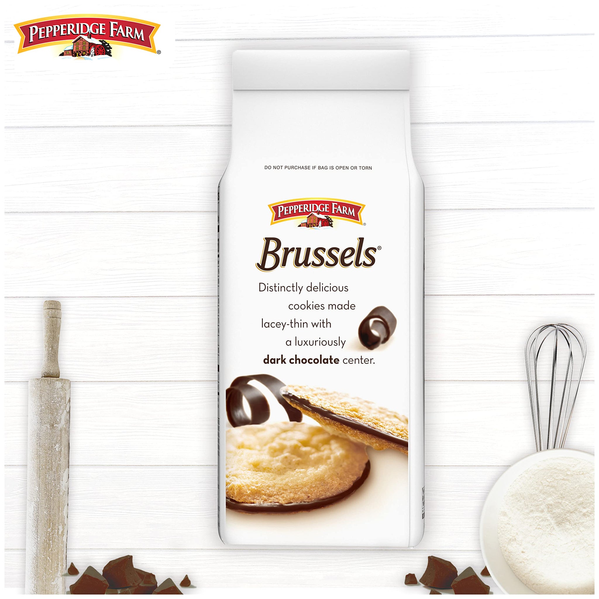 Pepperidge Farm Brussels Dark Chocolate, 15 Lace Cookies, 5.25 oz. Bag