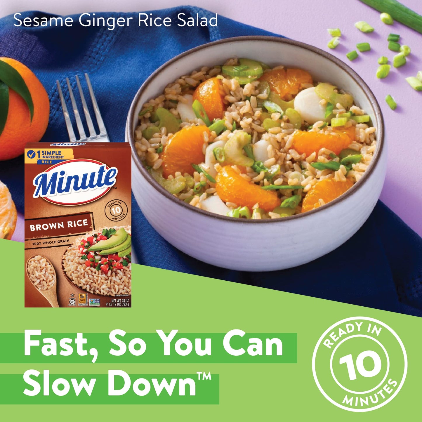 Minute Brown Rice, Instant Brown Rice for Quick Meals, 28-Ounce Box