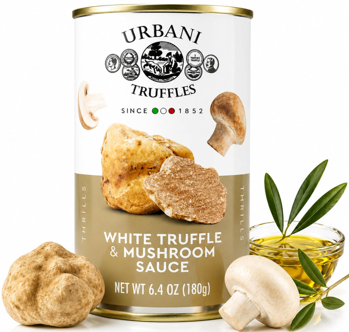 Mushroom & White Truffle Sauce 6.4oz, Italian for Pasta, Pizza, Meat & Fish