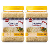 Baron’s Plain Traditional Original Couscous Pasta | 100% Natural Noodles for Salads, Soups, Stews & Side Dishes | Cooks in 6 Minutes! | Kosher | 2 Pack 26.45oz Jars