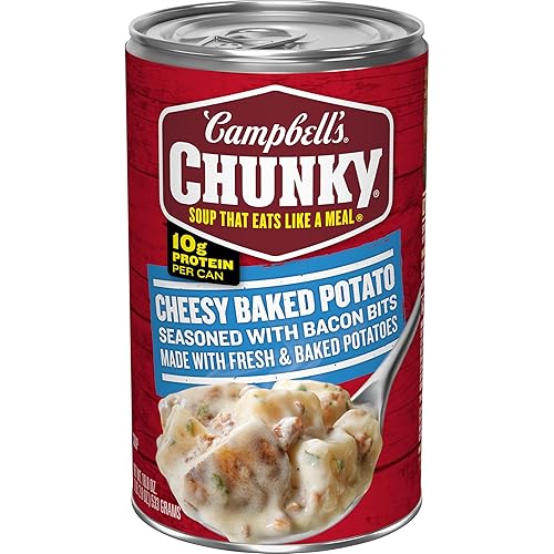 Campbell’s Chunky Soup, Baked Potato with Cheddar and Bacon Bits Soup, 18.8 Oz Can
