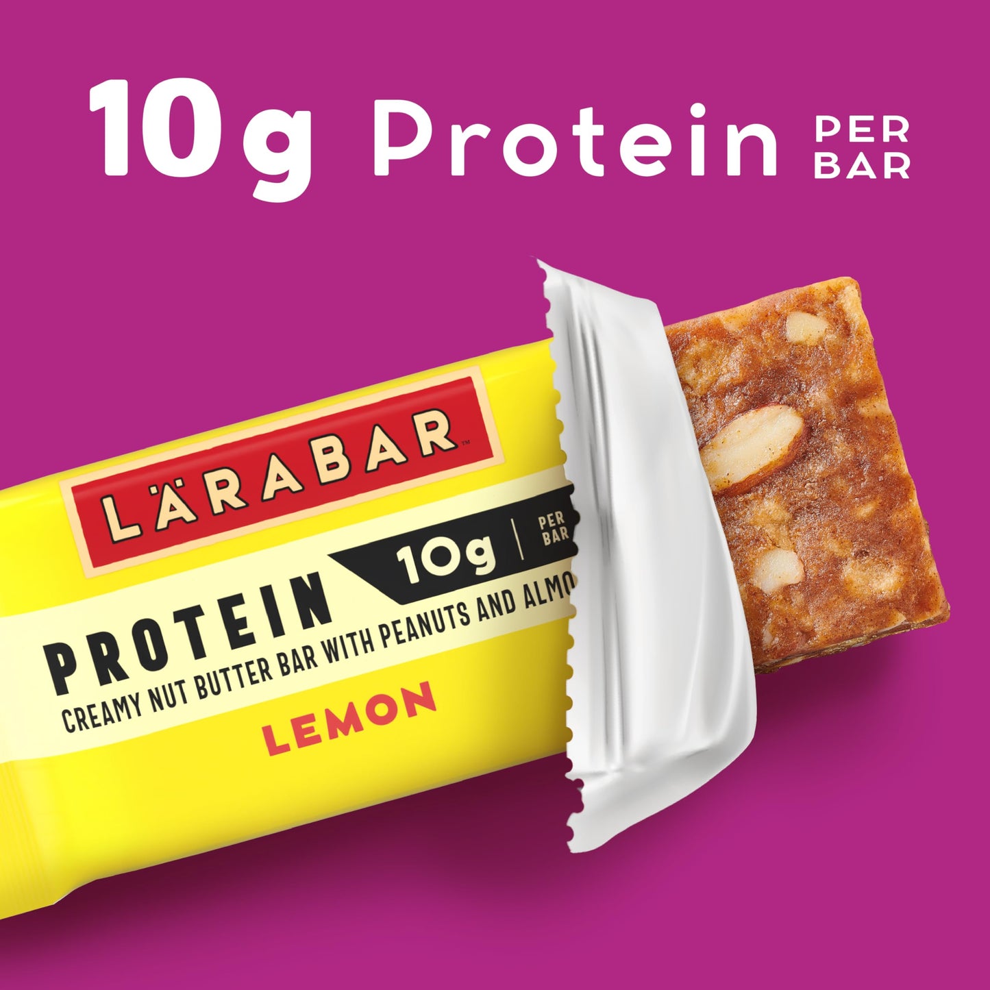Larabar Lemon Protein Bars, Peanuts and Almonds, 10g Protein, Gluten Free, 12 Ct, 19.08 oz