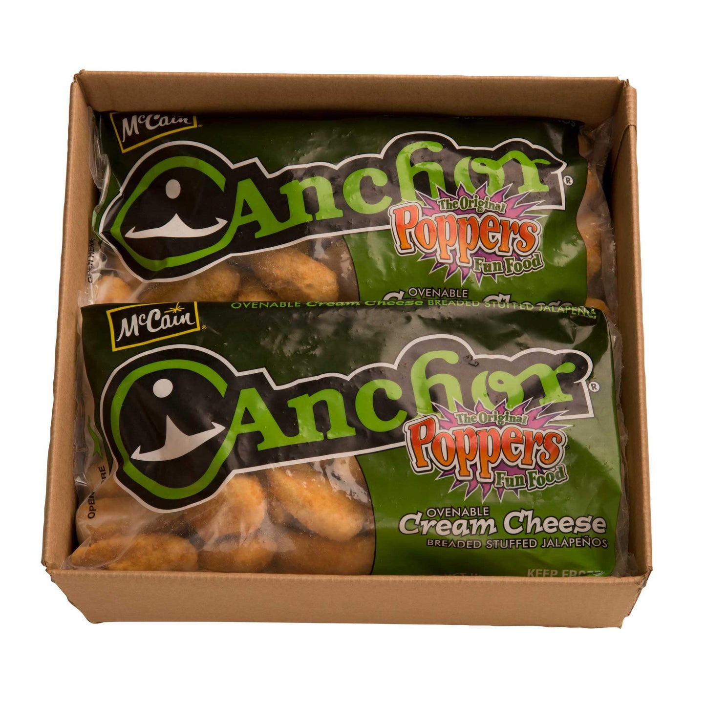 McCain Poppers Breaded Ovenable Cream Cheese Stuffed Jalapeno - Appetizer, 2 Pound -- 6 per case.