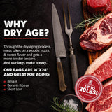 UMAi Dry Aging Bag for Steaks, Pack of 3, Dry Age Bags for Meat, Brisket or Bone-In up to 14-20 lbs, Home Steak Ager Refrigerator Bags, No Vacuum