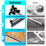 Eahwey Professional Heavy-Duty Floor Squeegee, 15" Wide Silicone Blade & 19"-59" Adjustable Pole, for Garage Floor, Driveway, Tile & Patio