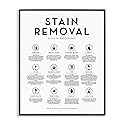 Stupell Industries Laundry Stain Removal Guide Helpful Symbols Chart, Design by Lettered and Lined, Black Framed, 11 x 14