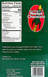 Rocket Chocolate Dark Chocolate Mint Flavored Caffeinated Chocolate Truffles, 50 count, Mini