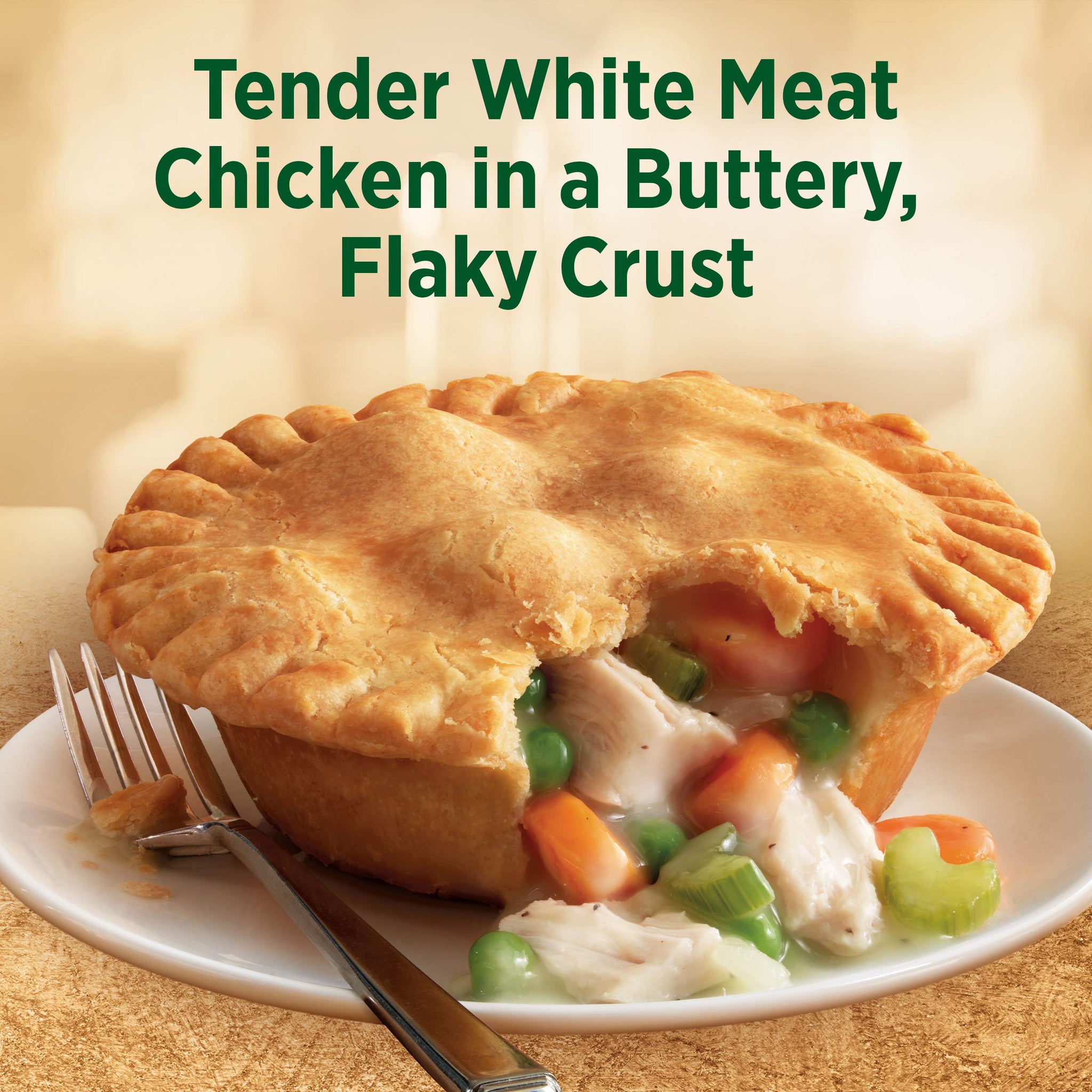 Marie Callender's Chicken Pot Pie, Microwave Meal With White Meat Chicken in a Flaky Crust, Frozen Meal, 40 OZ, 4 Pack