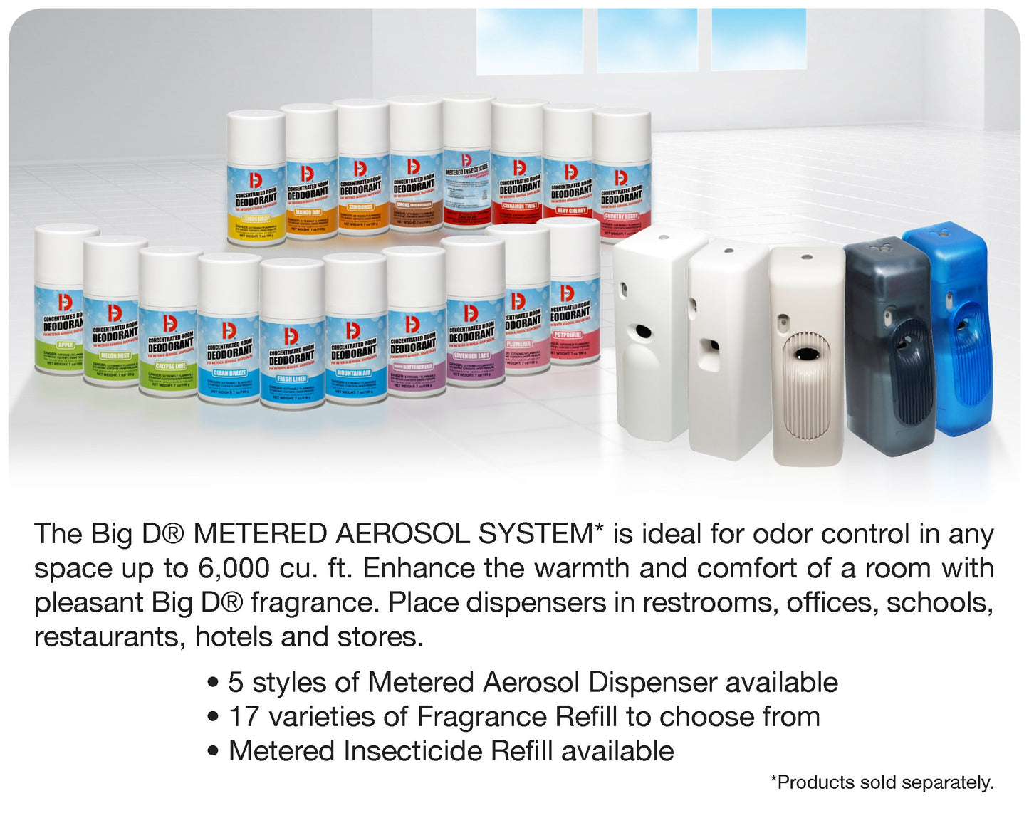 Big D 767 Fully-Programmable Aerosol Dispenser, Beige, Covers Space of 6000 cu ft - Automatic air freshener ideal for restrooms, offices, schools