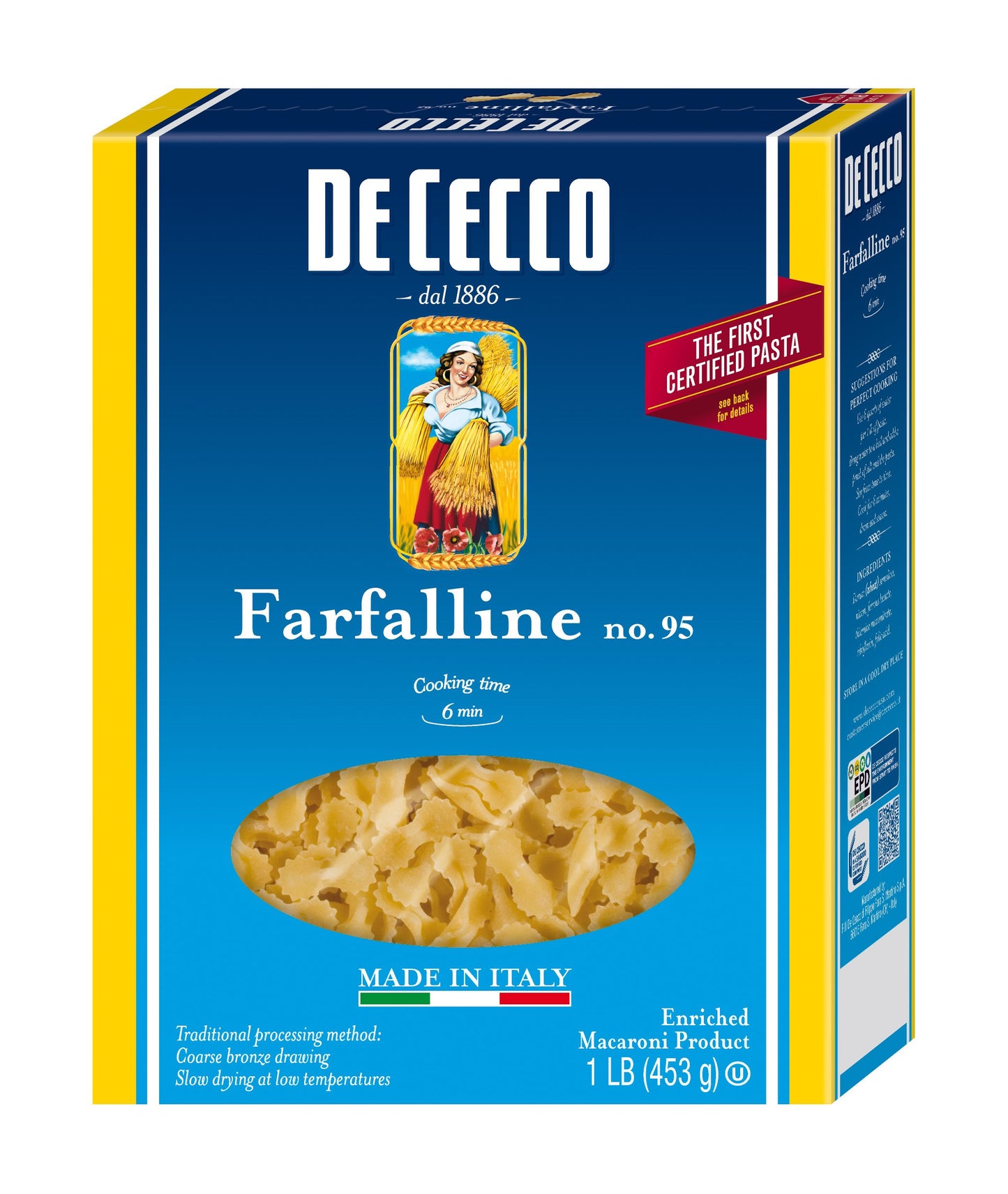 De Cecco Semolina Pasta, Farfalline No.95, 1 Pound