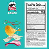 Pringles Potato Crisps Chips, Lunch Snacks, On-The-Go Snacks, Ranch, 5.5oz Can (1 Can)