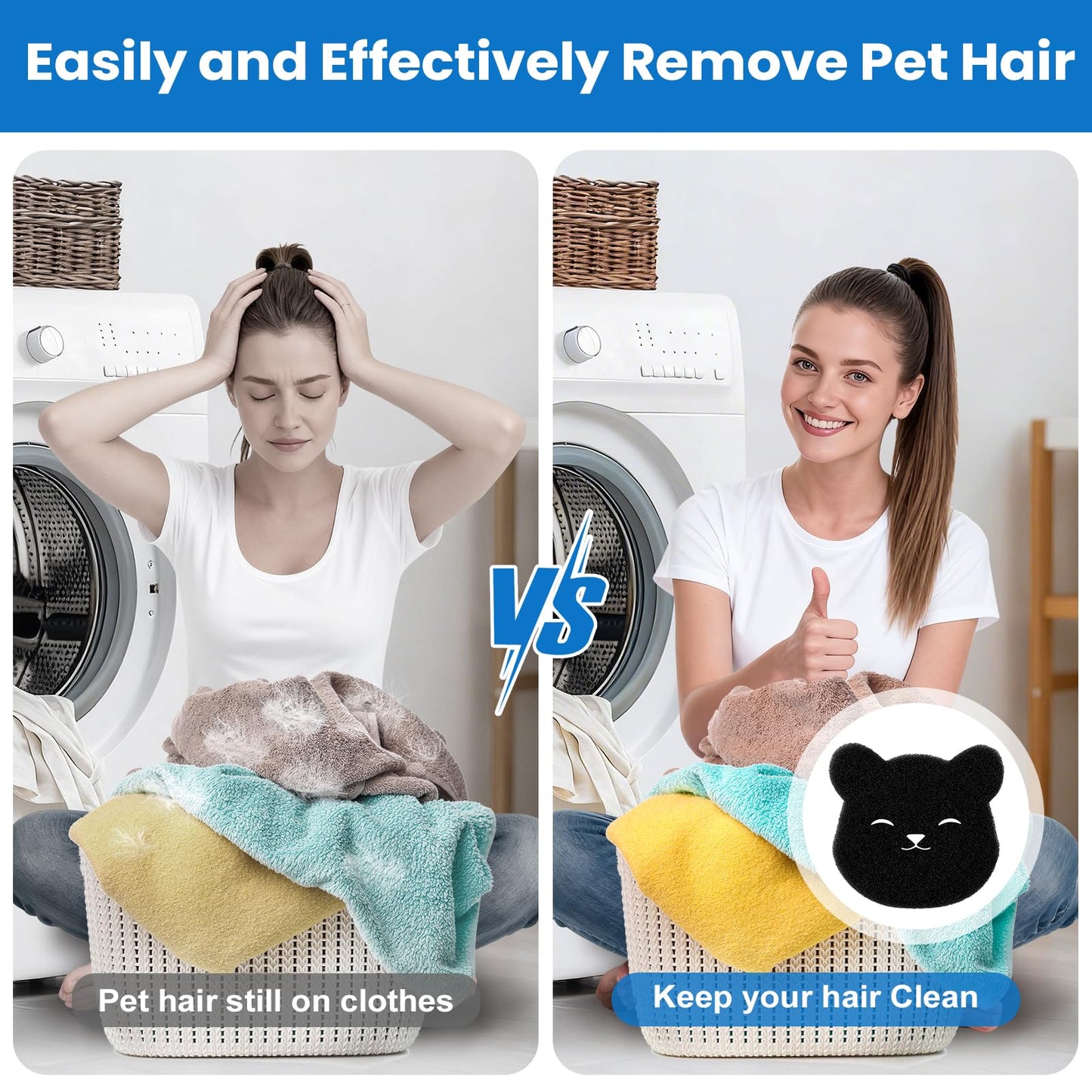 4PCS Laundry Pet Hair Remover, Dog & Cat Pet Hair Catcher for Washing Machine, Fur Remover & Lint Collector, Reusable & Eco-Friendly Pet Hair Removal