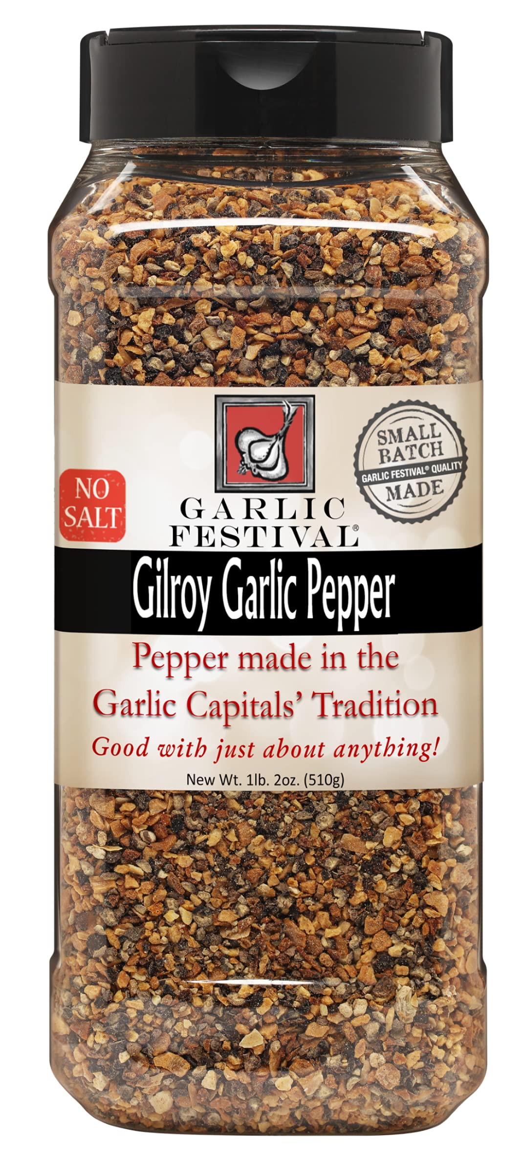 Garlic Festival Black Pepper & Garlic Seasoning Net Wt. 1 lb. 2 oz.