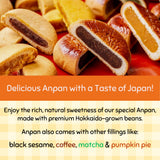 Hokkaido Anpan Variety Pack by Aki Foods Japan - Authentic Japanese Sweets | Asian Bread, Dessert, Snack | Red Bean, Black Sesame, Matcha, Pumpkin