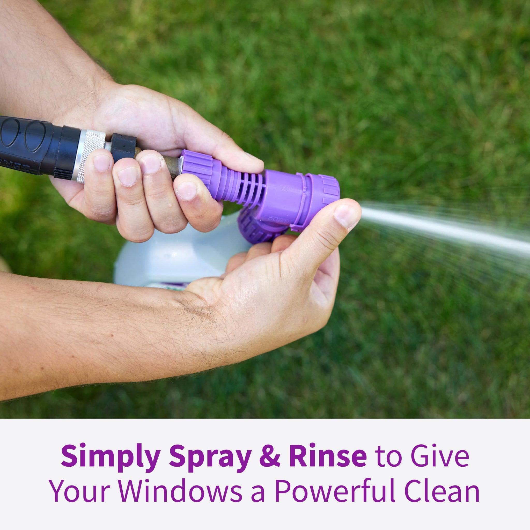 Rejuvenate Window Cleaner, 32 Ounces, Non-Toxic Outdoor Window Cleaner With Hose-End Adapter Quickly Removes Dirt For A Spot- And Streak-Free Shine, 2