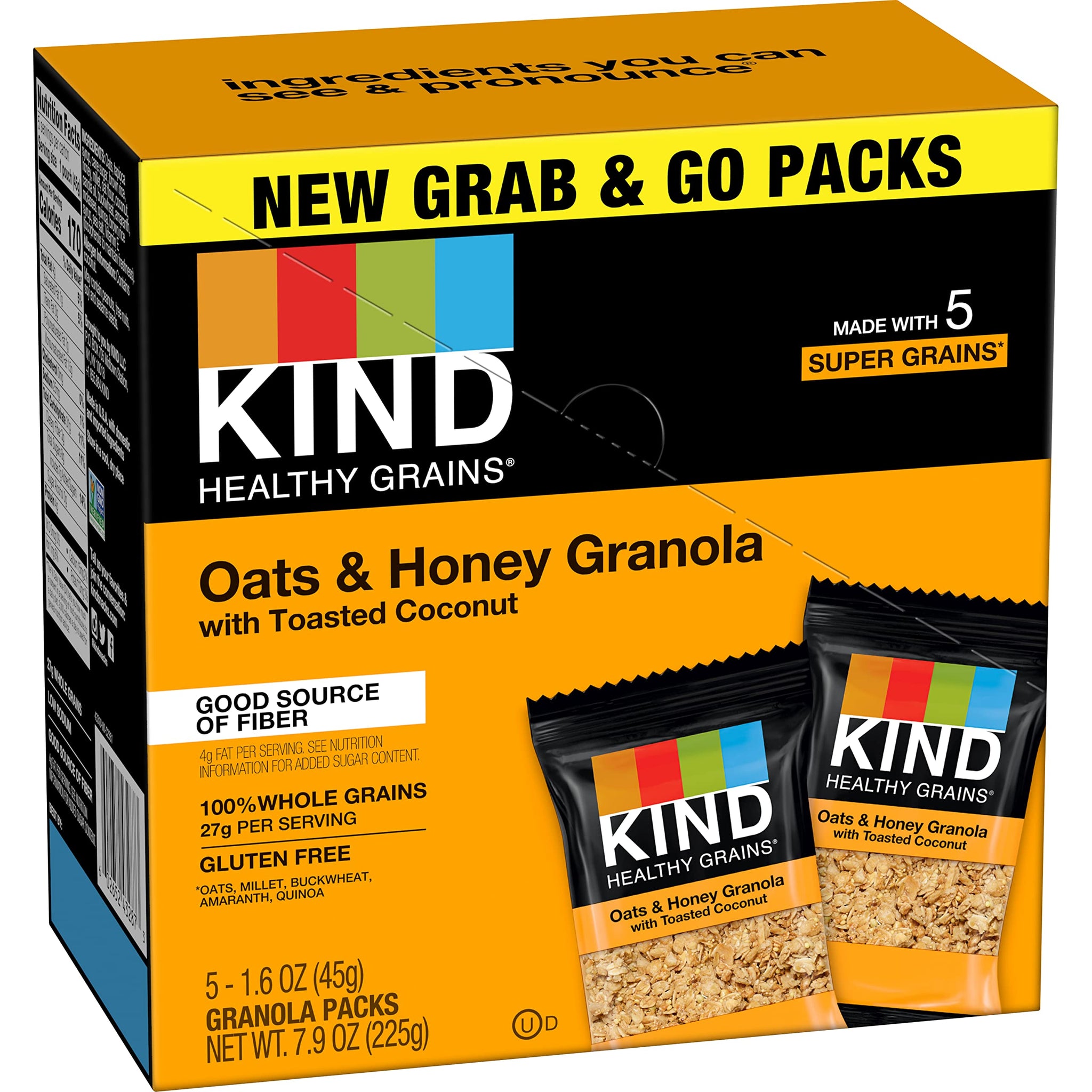 KIND Grab and Go Granola, Oats & Honey, 20 count