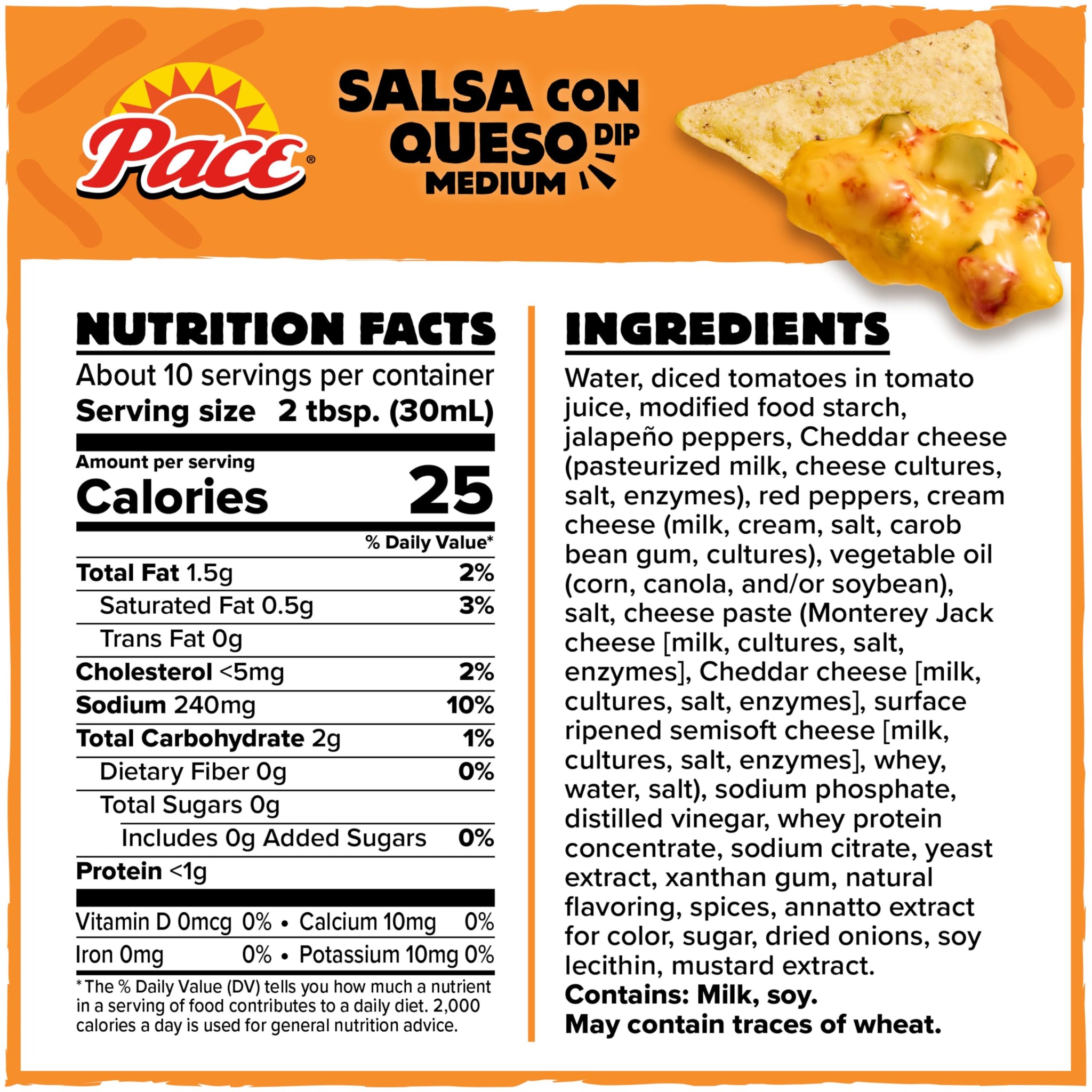 Pace Salsa Con Queso Dip, Cheese Dip, 11 oz Microwavable Bowl
