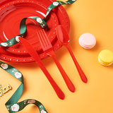 175 PCS Red Plastic Dinnerware Set Includes 50 Plates, 25 Cups, 25 Napkins, 25 Cutlery Spoons Forks & Knives, Disposable Dinnerware Set, Red Party