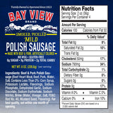 Bay View Smoked Pickled Polish Sausage, No MSG, Gluten Free, No Soy, 0g Sugar, 9g Protein, Hardwood Smoked, Mouthwatering Pickled Snack (8 Ounce