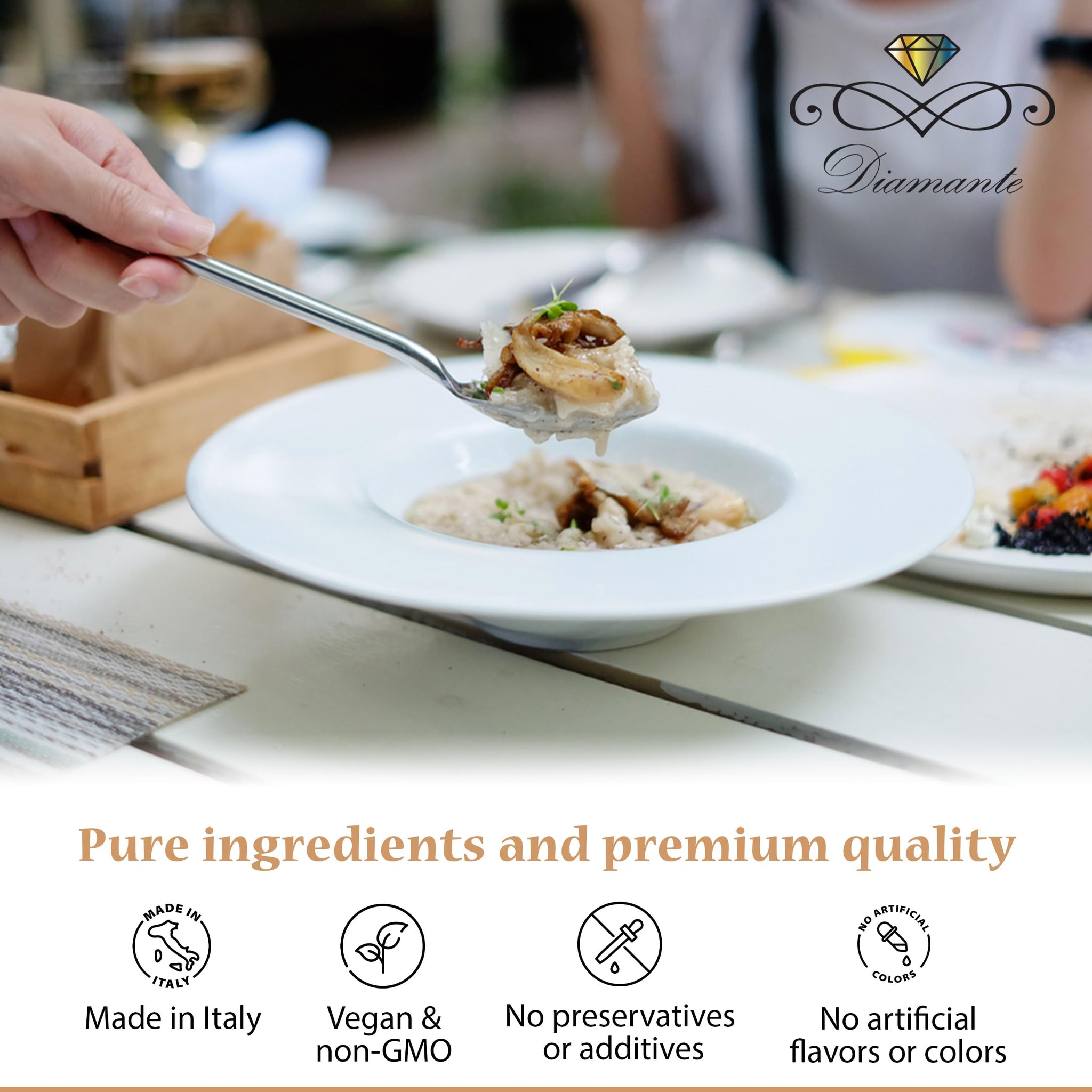 Diamante Italy White Truffle Extra Virgin Olive Oil - White Truffle (Tuber magnatum Pico) Gourmet Oil for Dressing, Seasoning, Marinade & Drizzle