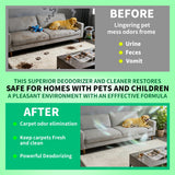 Maebho Carpet Deodorizer Freshener Powder for Pets - Pet Odor Eliminator for Urine, Feces & Vomit | Lemon Scent, Natural Ingredients Safe for Kids